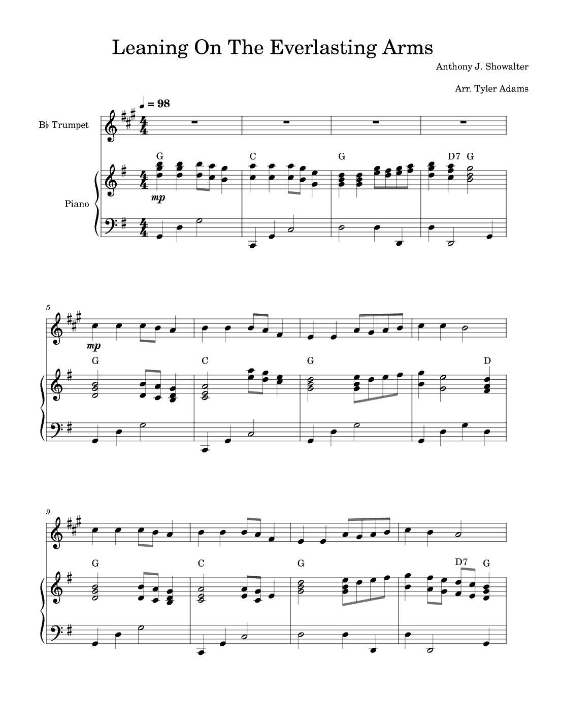 Leaning On The Everlasting Arms (arr. Tyler Adams)
