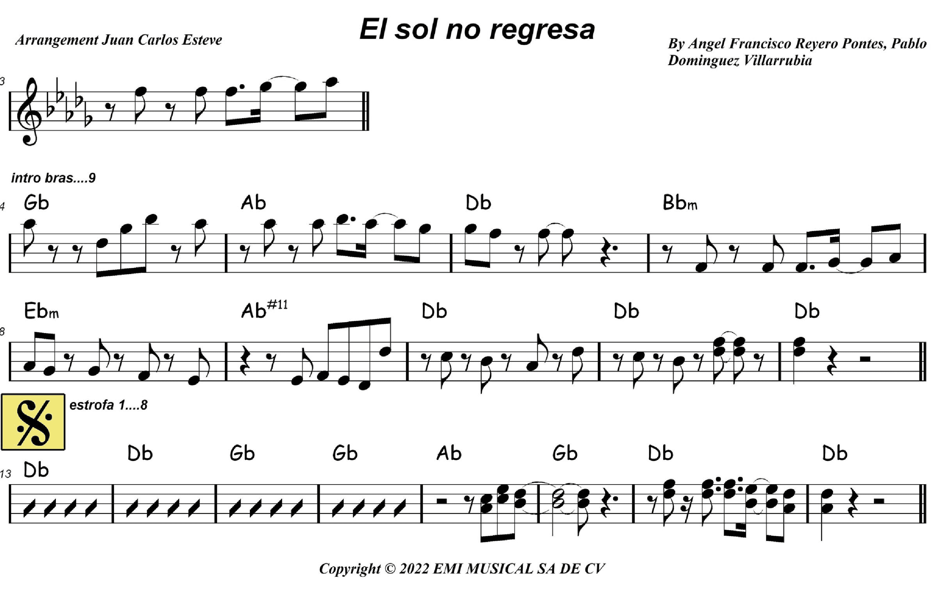 El Sol No Regresa (arr. juan carlos esteve / Gran Coda)