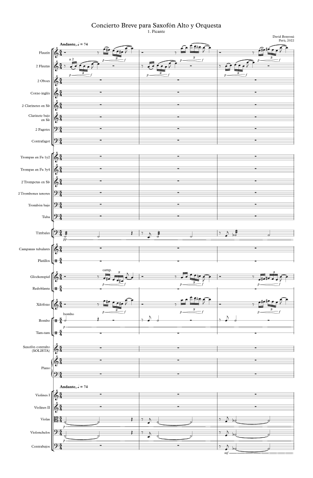 Concierto Breve para Saxofón Alto y Orquesta