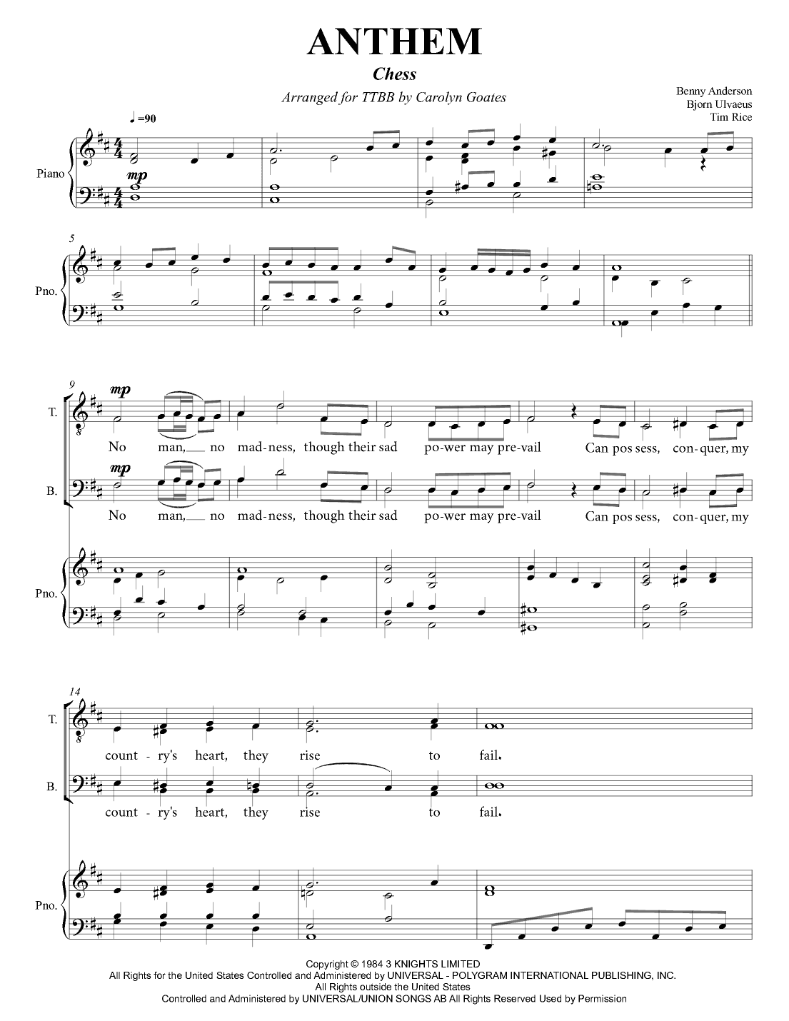 Anthem (arr. Carolyn Goates)