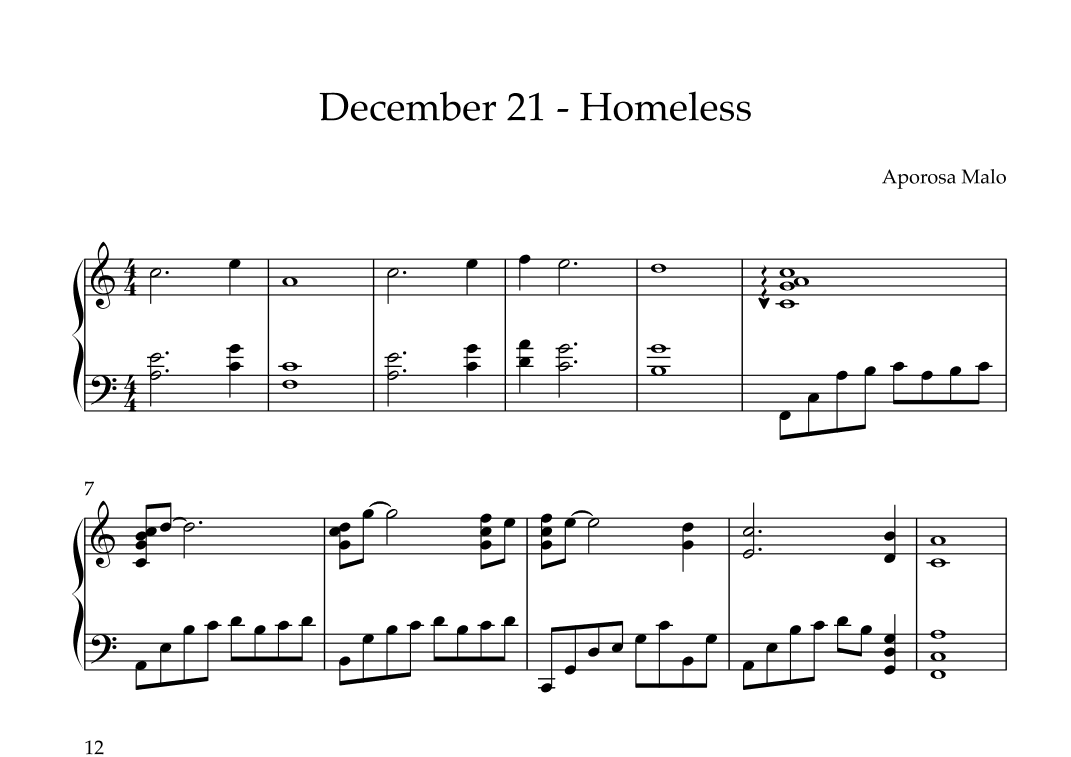December 21 - Homeless