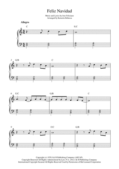 Feliz Navidad (arr. Kaiserin Rebecca)