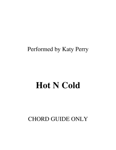 Hot N Cold (arr. RWM)