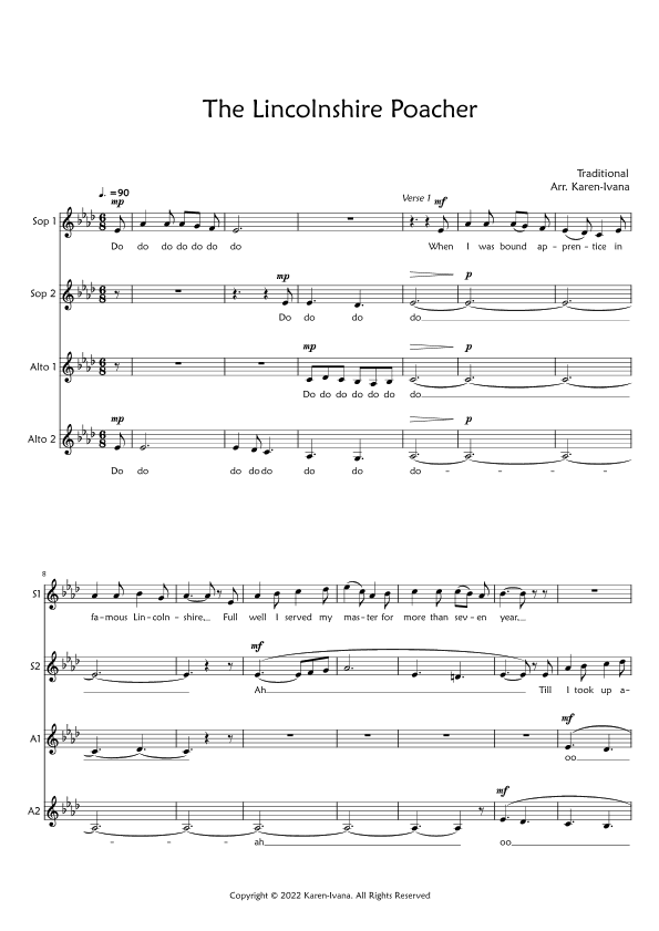 The Lincolnshire Poacher (arr. Karen Ivana)