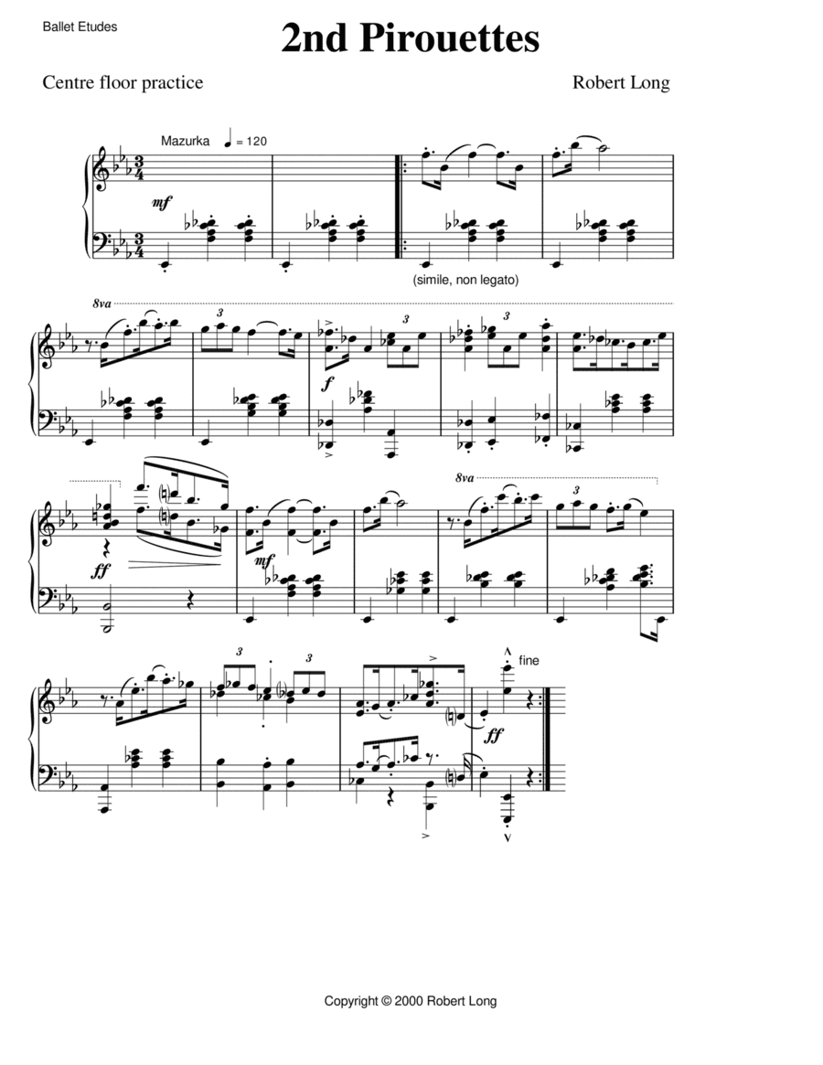 Mazurka for pirouettes sheet music