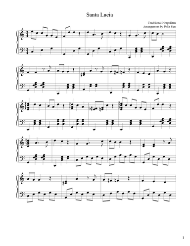 Santa Lucia (Piano Solo - Traditional Neapolitan Waltz) (arr. Felix Sun)