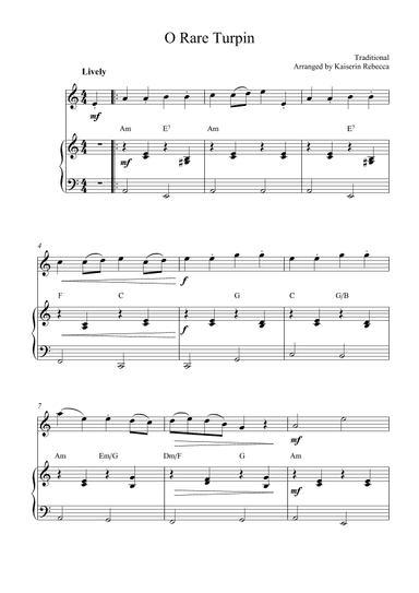 O Rare Turpin (arr. Kaiserin Rebecca)