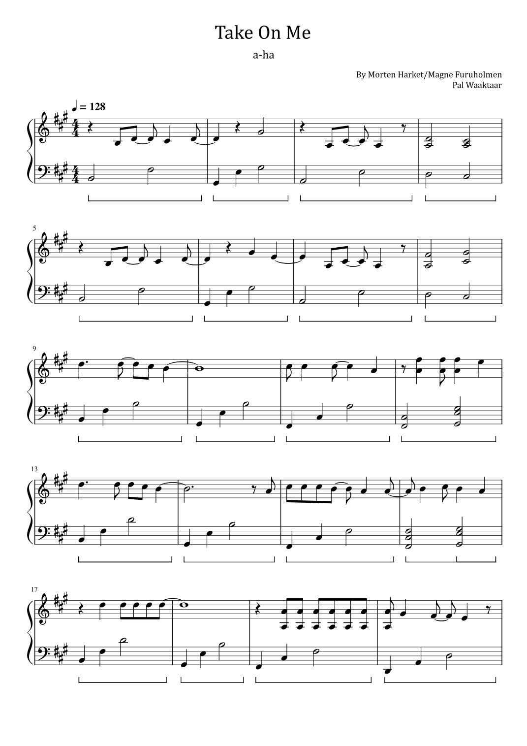 Take On Me (arr. poon)