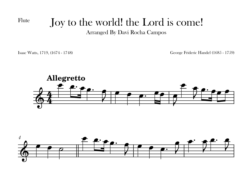 Joy to the world! the Lord is come! (arr. Davi Rocha Campos)