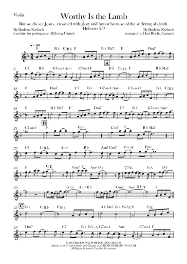 Worthy Is The Lamb (arr. Davi Rocha Campos)