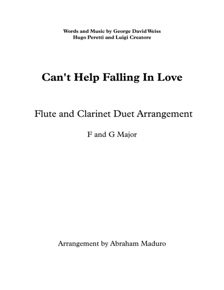 Can't Help Falling In Love (arr. Abraham Maduro)