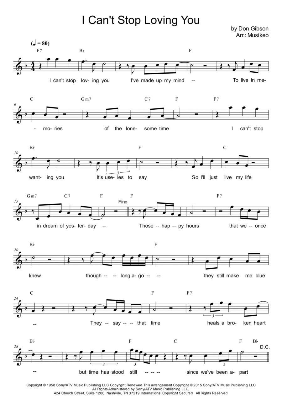 I Can't Stop Loving You (arr. Musikeo)