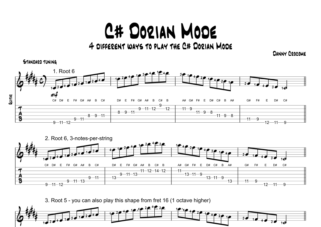 C# Dorian Mode (4 Ways to Play)