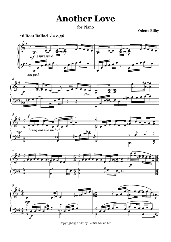 Another Love (Piano Solo Grade 7)