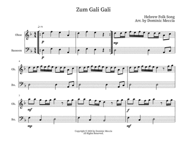 Zum Gali Gali- Oboe and Bassoon Duet (arr. Dominic Meccia)