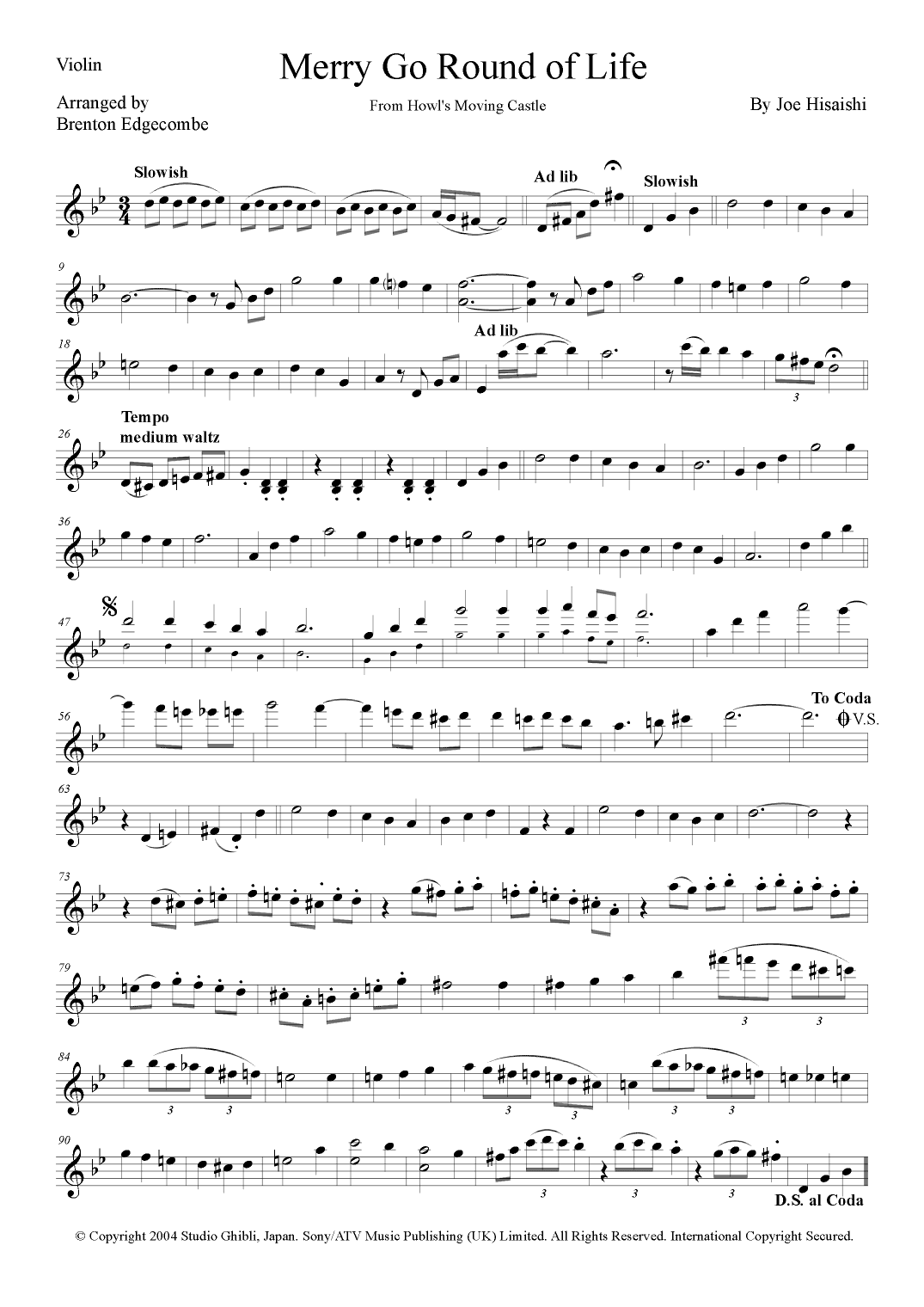 Merry-go-round Of Life (arr. Brenton Edgecombe)