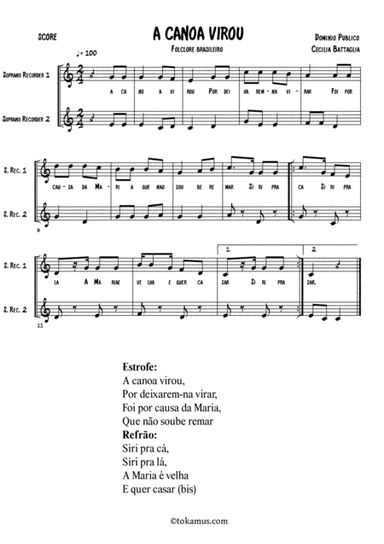 "A canoa virou" - Brasilian folksong (arr. Cecilia Battaglia)