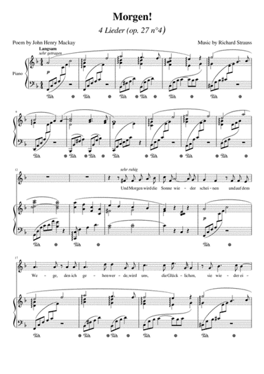 Morgen! (Strauss) [Medium Voice] (arr. Maxence Lasserre-Engberts)