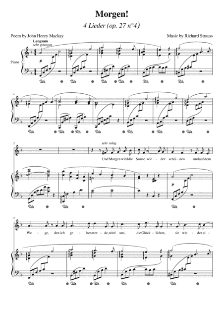Morgen! (Strauss) [Medium Voice] (arr. Maxence Lasserre-Engberts)