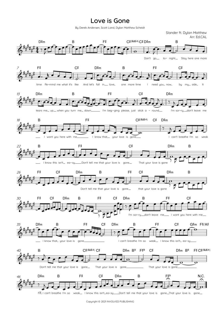 Love Is Gone (arr. Arr. Ed.CAL)