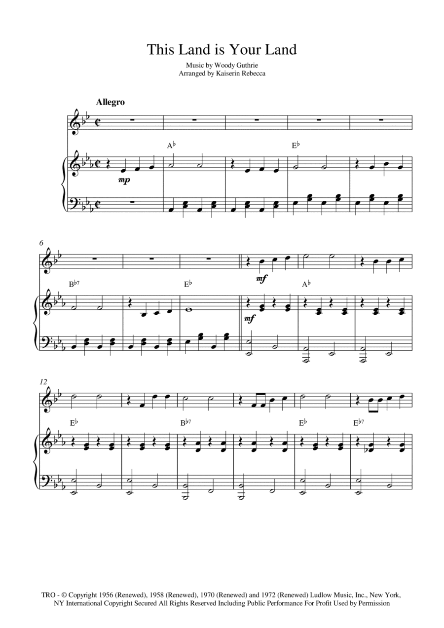 This Land Is Your Land (arr. Kaiserin Rebecca)