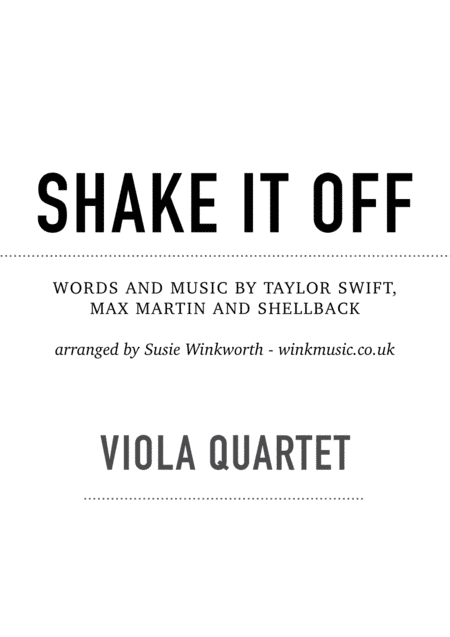 Shake It Off (arr. Susie Winkworth winkmusic.co.uk)