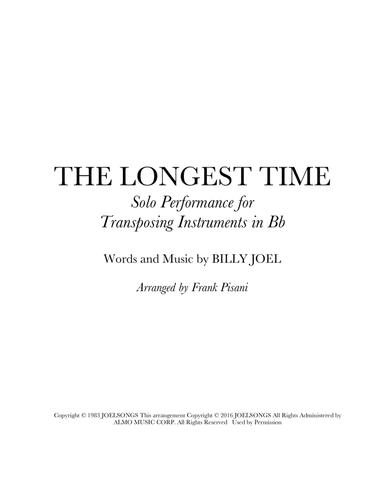 The Longest Time (arr. Frank Pisani)