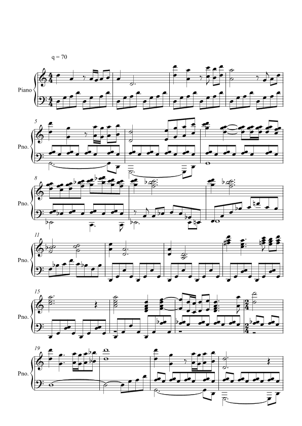 Sketch in G major for three hands