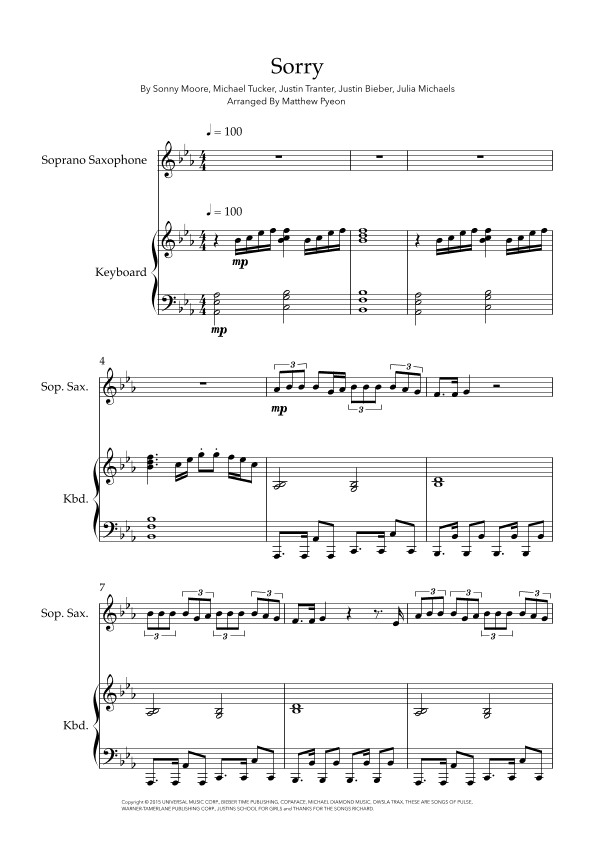 Sorry (arr. Matthew pyeon)