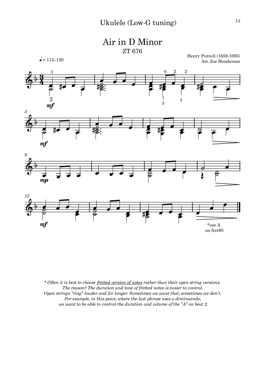 Air in D Minor, ZT 676 (arr. Zoe Henderson)