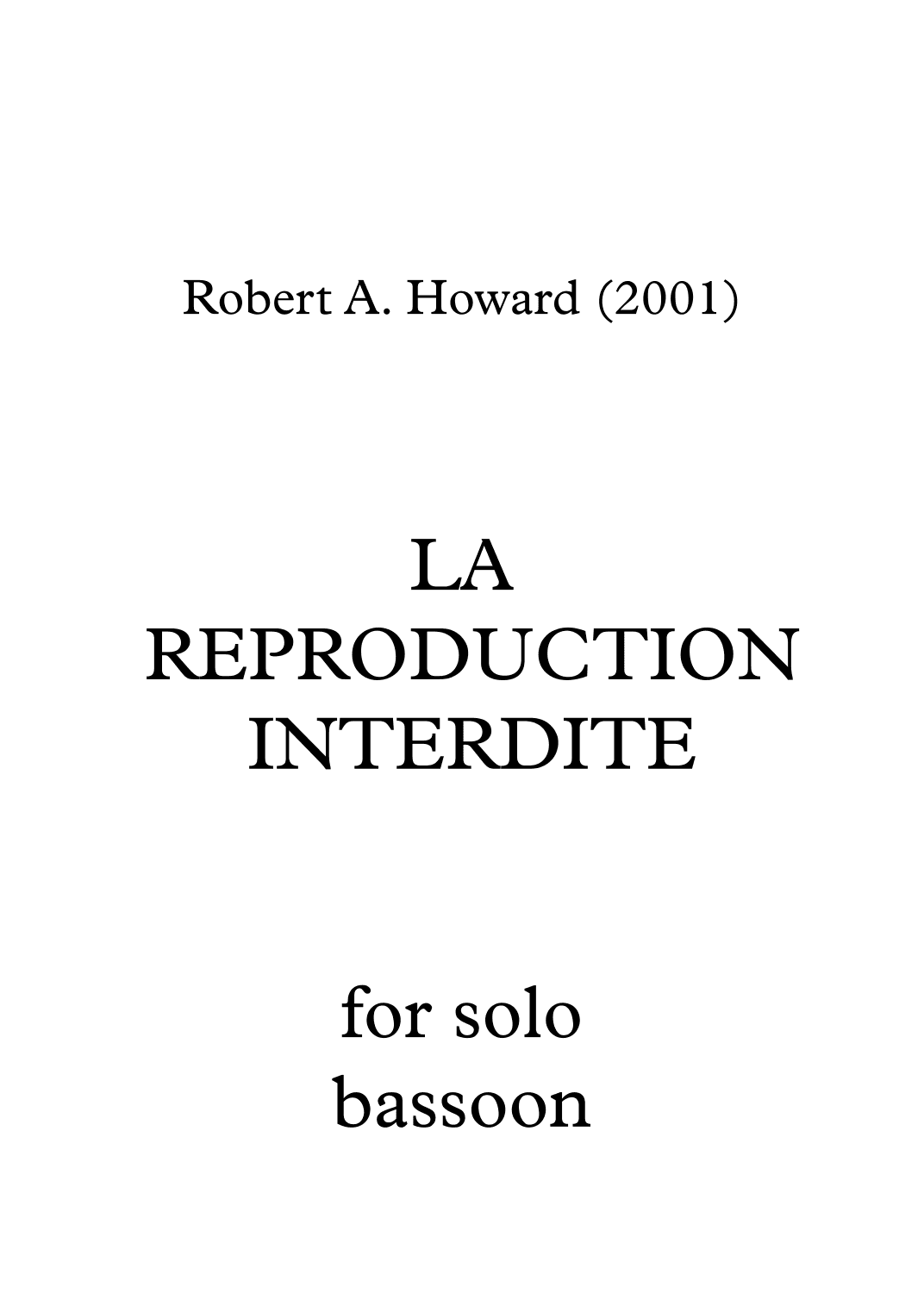La Reproduction Interdite