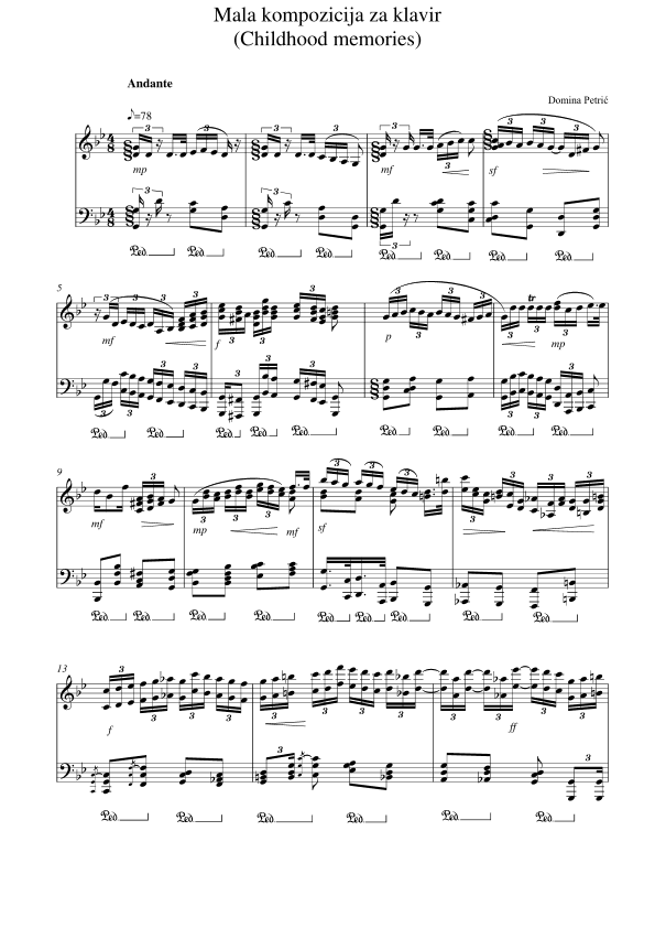 Little composition for piano (Childhood memories)