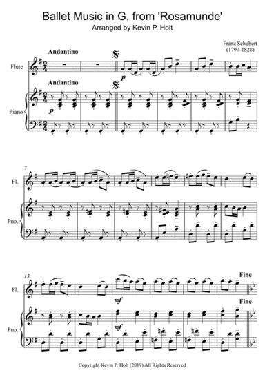 Ballet Music in G, from 'Rosamunde - Franz Schubert (arr. Kevin P. Holt)