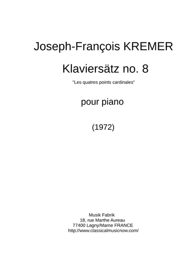 Joseph-François Kremer: Klaviersatz no. 8