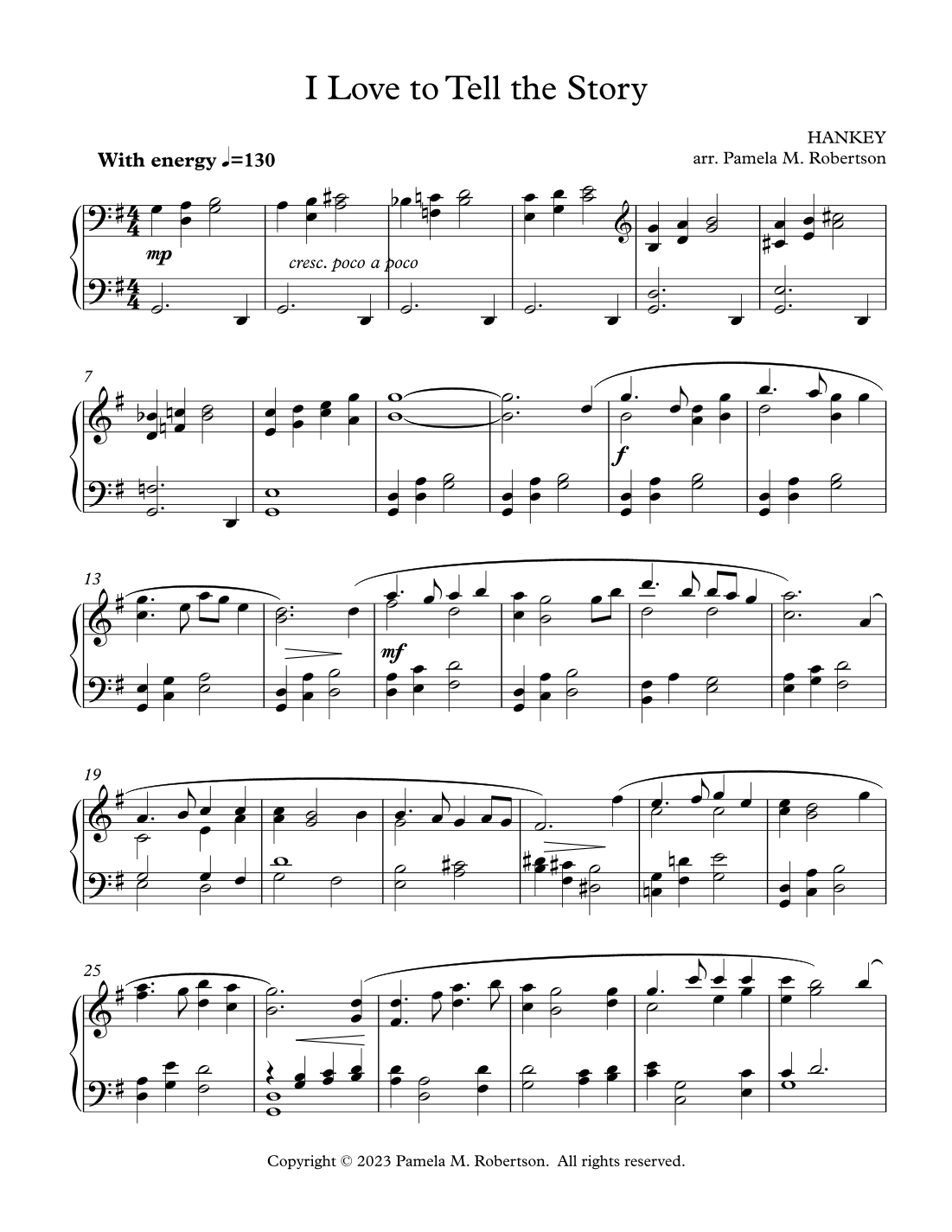 I Love to Tell the Story - Piano Solo (arr. Pamela M. Robertson)