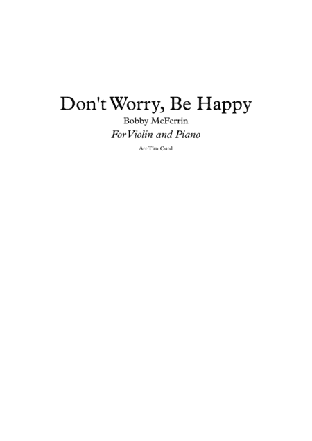 Don't Worry, Be Happy (arr. Tim Curd)