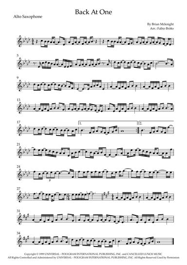 Back At One (arr. Fabio Britto)
