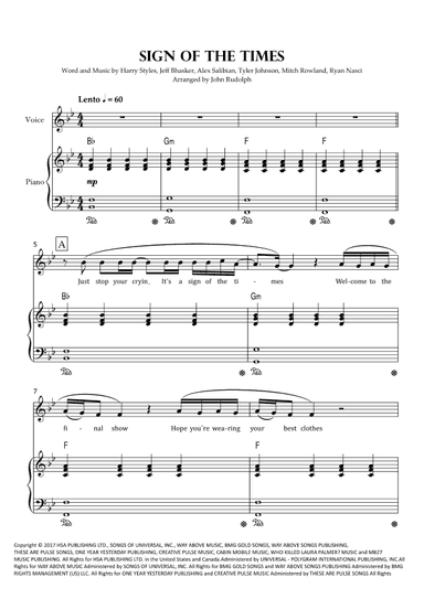 Sign Of The Times (arr. John Rudolph)