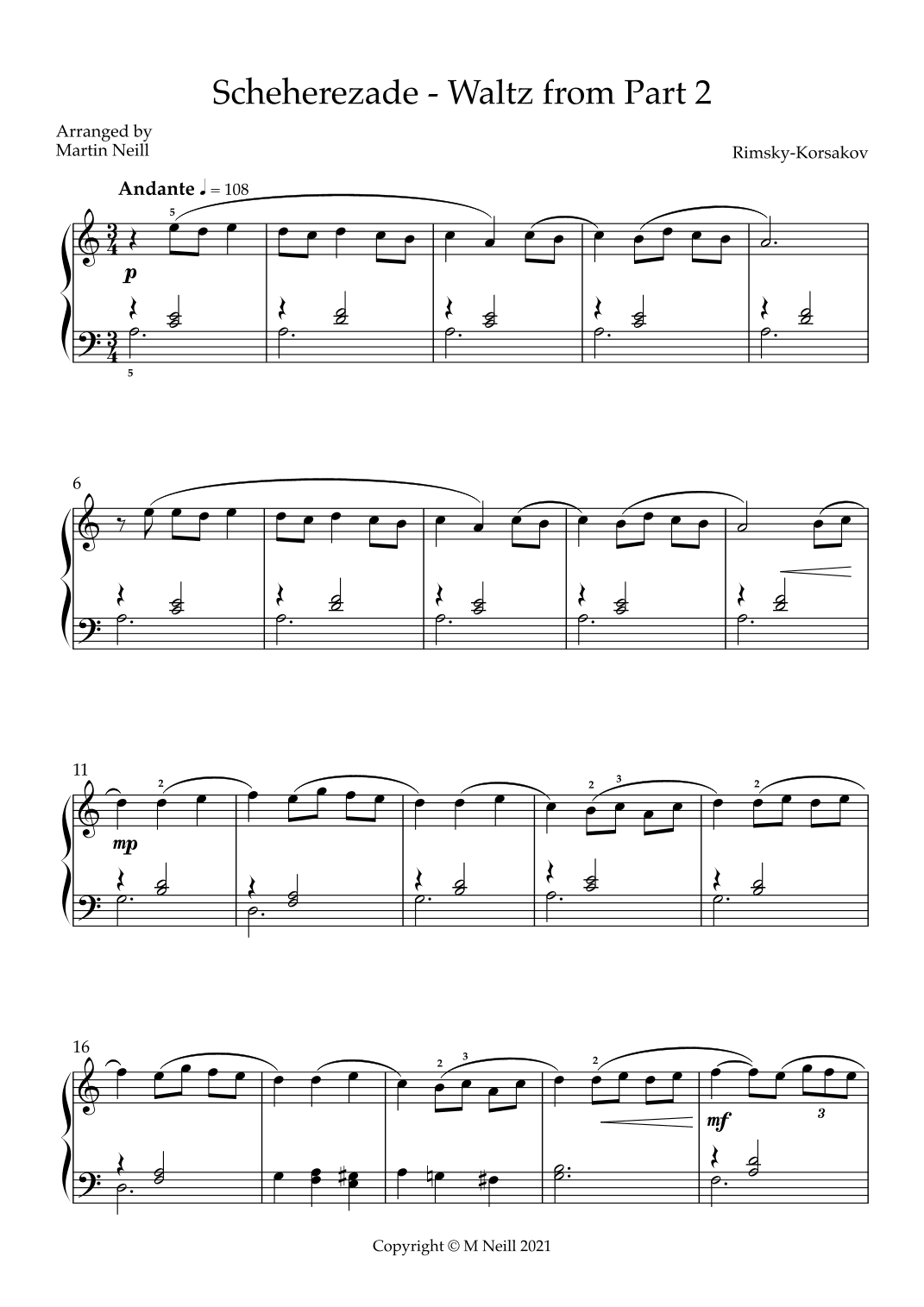 Scheherezade - Waltz from Part 2 (arr. Martin Neill)