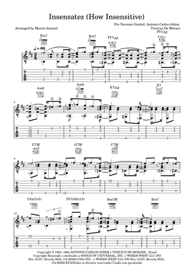 How Insensitive (insensatez) (arr. MARCIO AMARAL)