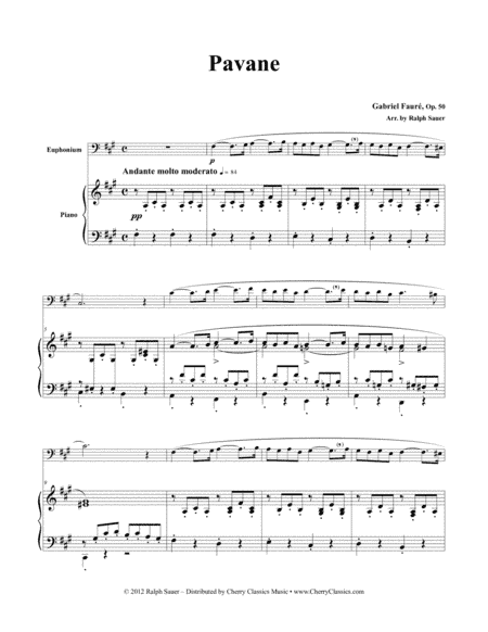 Pavane, Op. 50 for Euphonium & Piano (arr. Sauer, Ralph)