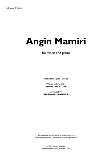Angin Mamiri (arr. Nathan Iskandar)