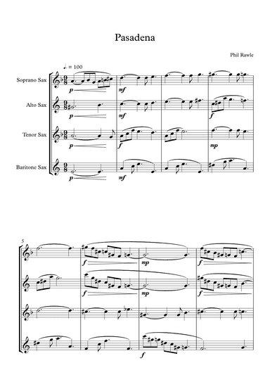 Pasadena - Saxophone Quartet