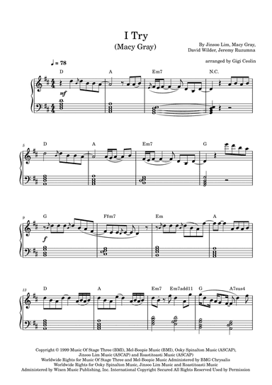 I Try (arr. Gigi Ceolin)