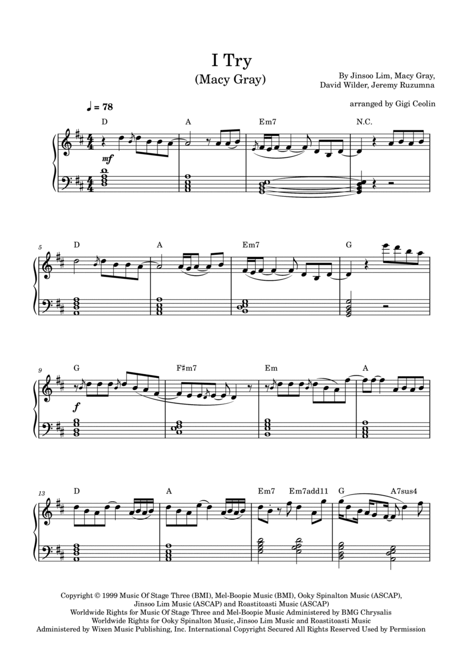 I Try (arr. Gigi Ceolin)