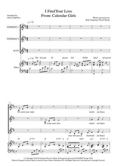 I Find Your Love (arr. Aileen Lightfoot)