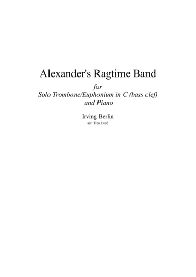 Alexander's Ragtime Band (arr. Tim Curd.)