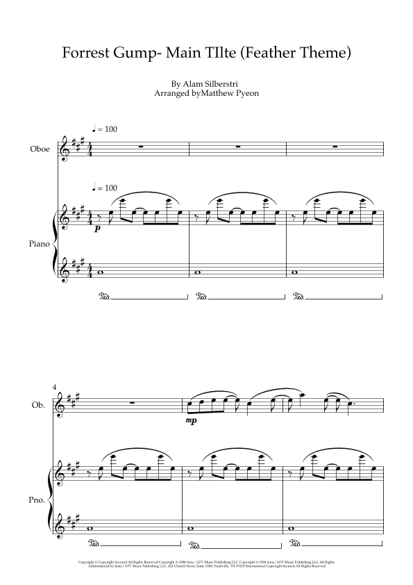 Forrest Gump - Main Title (feather Theme) (arr. Matthew pyeon)