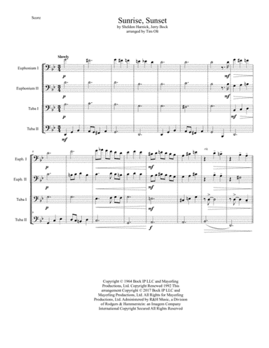 Sunrise, Sunset (arr. Tim Olt)