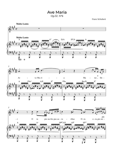 Ave Maria Schubert - Contralto with chords in A (arr. Alex Nunes Rodrigues)